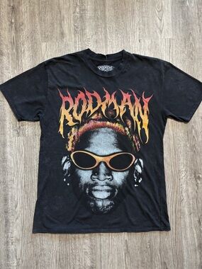 Dennis Rodman Men’s Size L Vintage T-shirt Face Logo Men Black